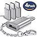 JSAUX USB Type C Adapter,4-Pack Aluminum USB C to Micro USB Convert Connector with Keychain Charger compatible Samsung Galaxy S9 S8 Plus Note 9 8,Pixel 2 XL,LG V20 G5,Moto Z Z2,Nintendo Switch(Silver)