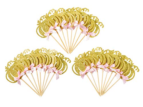 Pumpkin Cupcake Topper Fall Theme Cake Decoration for Pumpkin Themed Baby Shower Party Supplies, Pumpkin Food Pick - Set of 24