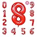 40 Inch Red Jumbo Digital 8 Number Balloons Huge Giant Balloons Foil Mylar Number Balloons for Birthday Party,Wedding, Bridal Shower Engagement Photo Shoot, Anniversary