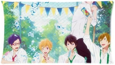 Japan Anime Cartoon Free Men's Swimming Club Boys Custom King Size Bed Pillowcase DIY Pillowslips Roomy in Size 20 * 36 Inch