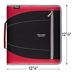 Five Star 2 Inch Zipper Binder, 3 Ring