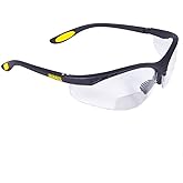DEWALT DPG59 Reinforcer Rx-Bifocal High Performance Protective Eyeware with Rubber Temples and Protective Eyeglass Sleeve - Clear Lens, 1.0 Diopter