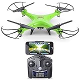 Holy Stone HS110 FPV Drone with 720P HD Live Video Wifi Camera 2.4GHz 4CH 6-Axis Gyro RC Quadcopter with Altitude Hold, Gravity Sensor and Headless Mode Function RTF, Color Green