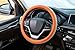 New Diamond Leather Steering Wheel Cover with Bling Bling Crystal Rhinestones, Universal Fit 15 Inch Car Wheel Protector for Women Girls Orange