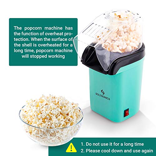 SOLTRONICS Hot Air Popcorn Popper Maker with Removable Measuring Cup