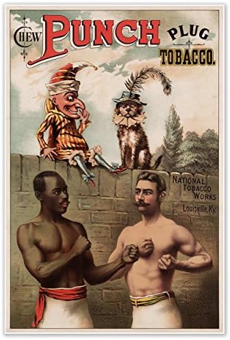 Gallery Prints Chew Punch Plug Tobacco by National Tobacco Works of Louisville, Kentuky Circa 1886 - Measures 24" W x 36" H (610mm W x 915mm H)