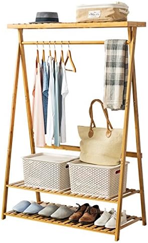 JHSNJ Wardrobe Wood Coat Racks Hangers Landing Bedroom Clothes Shelves Storage Rack (Color : B, Size : 110cm)