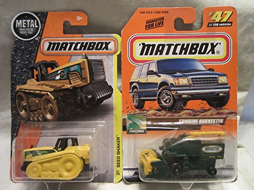 Matchbox Combine Harvester #47 & Seed Shaker Die Cast 1/64 Scale 2 Car Bundle!
