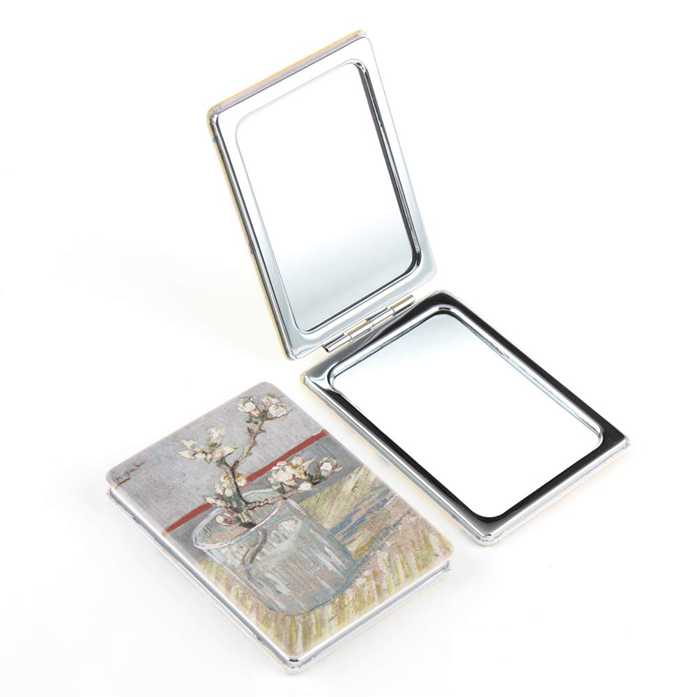 Womens Compact Pocket Mirror Set 2× Magnification 1× Mirror, Pocket