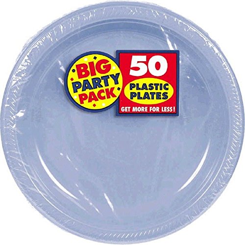 Amscan Pastel Big Party Pack Plastic, Blue Plates, 7