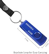 ENUODA 64GB USB 2.0 Memory Stick Blue Swivel USB Flash Drive view 6