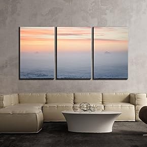 Nature Landscape with Fog at Dawn x3 Panels