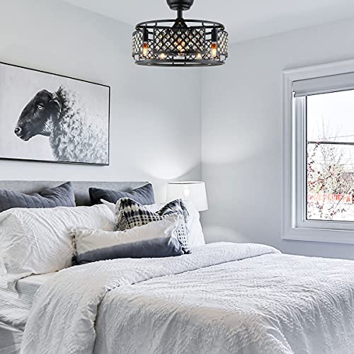 YYEHON Bladeless Ceiling Fan with Lights and Remote Control, Modern