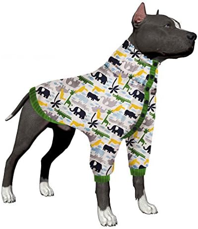 LovinPet Big Dog Pajamas, Post Surgery Wear Pitbull Cotton Large Dog Shirt for Labrador Doberman Boxer