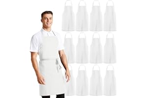 Avalon Kitchen Aprons Unisex Bib Aprons - 100% Polyester Chef Apron with Extra Long Ties – Cooking Apron for Men Women