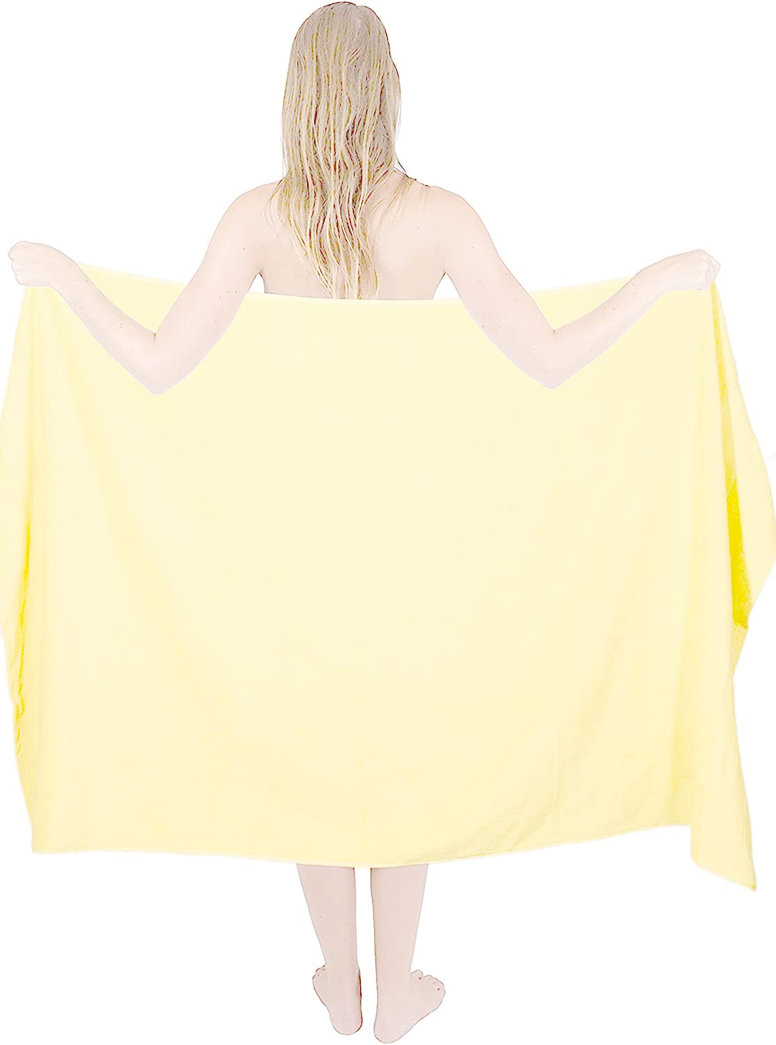 Textile Do Extra Large Super Jumbo Bath Sheet Towel 100% Egyptian Cotton XL Bath Sheets(100 x 200 cm-600 GSM) (Lemon)