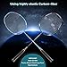 oppum Carbon Fiber Composite 2 Player Badminton Racket Integral Forming Structure Super Lightweight Offensive Badminton Racquet Set (2pcs Blue+Black (No Birdies))