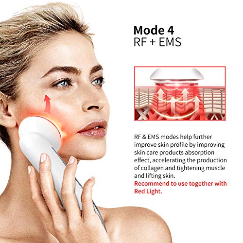 Facial Massager 4 in 1 R-F Face Lifting Machine EMS Rechargeable Skin Care Tools for Anti Aging, Skin Tightening, Wrinkle Remove