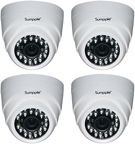 Sumpple 4X Wired/Wireless WiFi HD 720P Indoor Network Dome Camera, Internet Security Camera, Day/Night Vision, Motion Detection, Email Alarm, Video Record, for iPhone, iPad, Android Phone or PC White