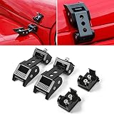 RT-TCZ Black Stainless Steel Latch Locking Hood Catch Kit For 2007-2018 Jeep Wrangler JK JKU