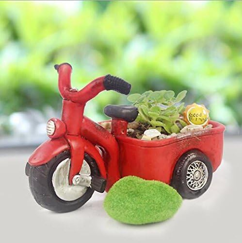 Creative Indoor Decorative Car Flower Pot Resin Garden Plant Succulent Planter (Tricycle)