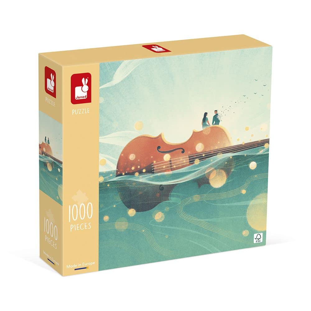 Janod - 1000-Piece Puzzle - Romance at Sea - Suitable for Adults, Teenagers and Children - Made in Europe and FSC-Certified - Ages 9+ - J02513
