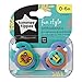 Tommee Tippee Fun Style Pacifiers, Symmetrical Design, BPA-Free Silicone Binkies, 0-6m, 2 Count, Colors and Designs Vary