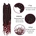 12 Inches 6 Packs Senegalese Spring Twist Hair with Curly Ends Short Ombre Crochet Hair Bounce Synthetic Crochet Braids (T1B-Burgundy)