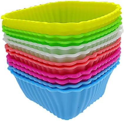 PIAGO 1 Pack/5 Pcs Square Silicone Oven Budding Ice Cream Cake Candy Making Moulds Cake Pans Handmade DIY Chocolate Muffin Cupcakes Molds Pack