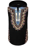 COOFANDY Mens African Print Dashiki Hooded Fashion Sleeveless Tank Top T Shirts
