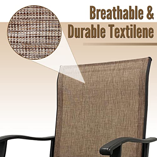 Swivel Outdoor Bar Stools Set of 2 Clearance, High Top Patio Chairs Patio Bar Stools Textilene