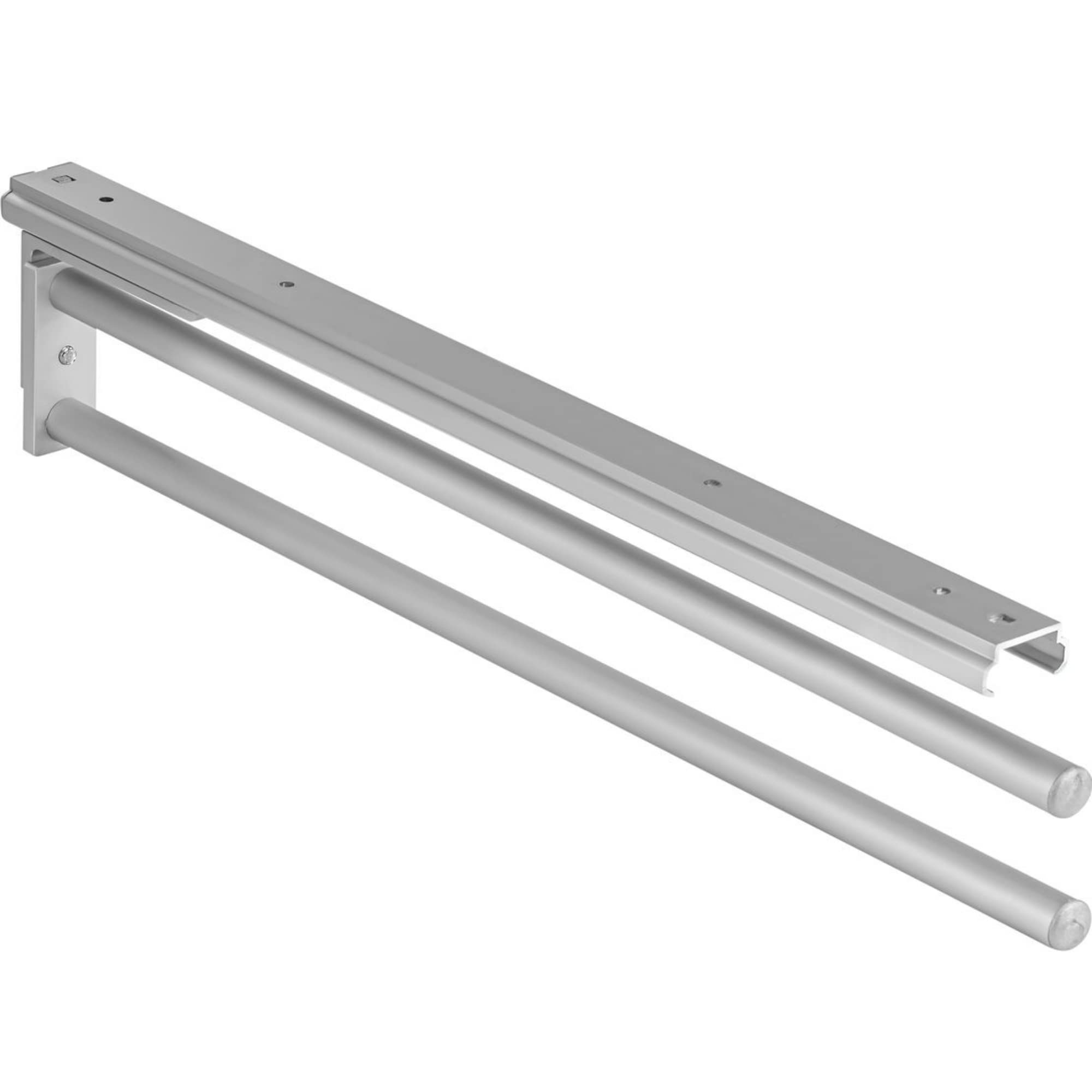 Gedotec Towel Rail | H6008 | Pull-Out Towel Rail with 2 arms | 1 Piece | Towel Rail Length 465 mm in Silver Color | Bathroom & Kitchen Cabinet Towel Rail Swivel 90degree | Made in Germany