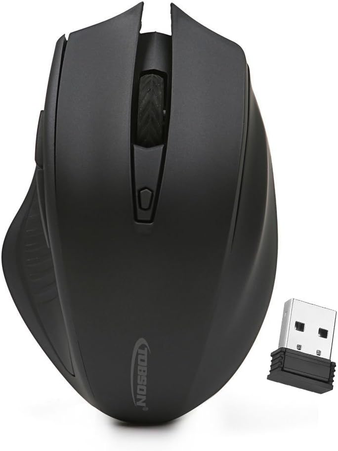 TOBSON 2.4GHz High Precision Infrared Wireless Mouse Mice with USB Receiver for Notebook, PC, Laptop, Computer, MacBook (Black)