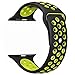 Apple Watch Band , Soft Silicone Sport Replacement Strap for Apple iWatch Series 1 2 3 Sport & Edition (Black/Volt Yellow 42mm M/L)