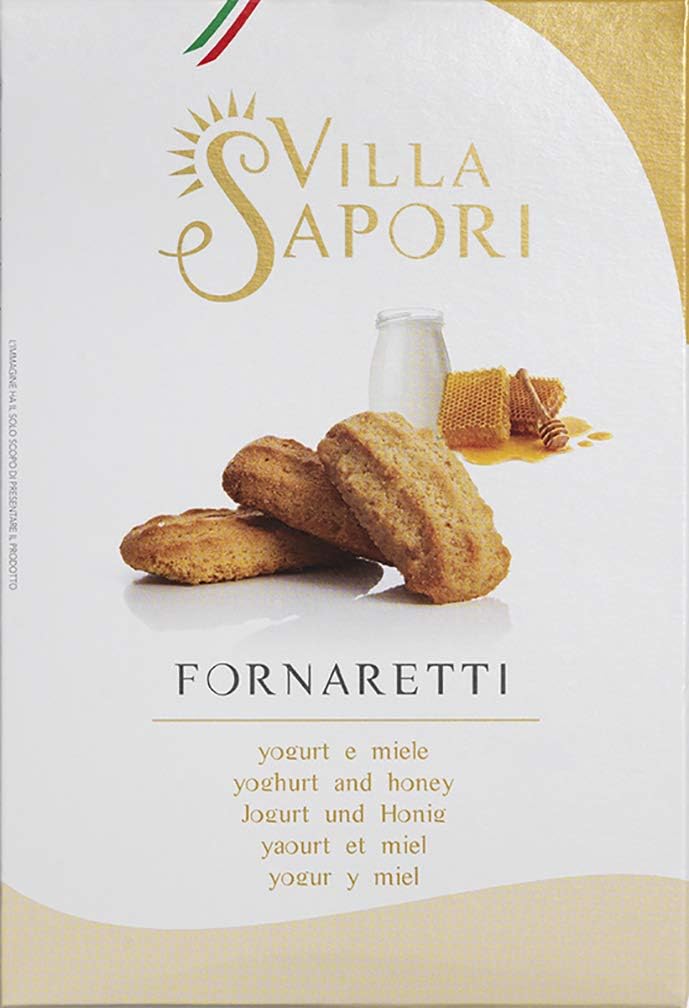 Villa Sapori Traditional Italian Biscuits with Yoghurt and Honey | Fornaretti Yoghurt & Honey 900 g case (6 Pack x 150g)