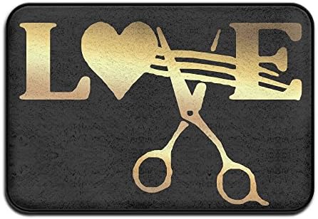 Stylist Barber Hair Cut Salon Scissor Non Slip Doormat Entrance Mat Floor Mat Rug Dirt Trapper Mats 15.7"x23.6"