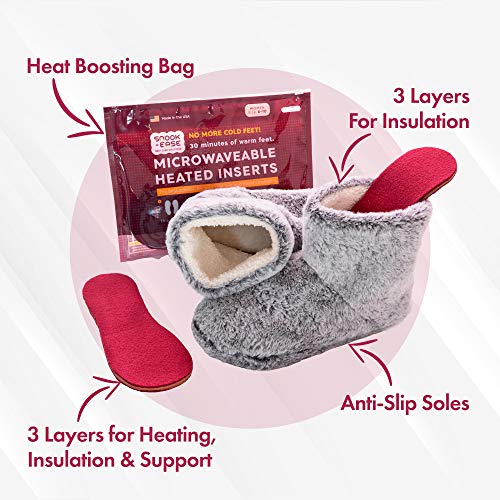 SnookEase Microwavable Heated Slippers Feet Warmers Booties with