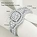 SHELOVES Women Vintage Engagement Ring Wedding Band Bridal Set 925 Sterling Silver Round Halo AAA Cz
