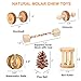 Hamster Chew Toys, Gerbil Rat Guinea Pig Chinchilla Chew Toys Accessories, Natural Wooden Dumbbells Exercise Bell Roller Teeth Care Molar Toy for Rabbits Bird Bunny (2)