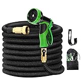 Tuyau d'arrosage flexible de 15 m avec double noyau en latex 9 motifs Buse de pu
