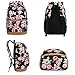 BLUBOON Teens Backpack Set Girls Women School Bags Bookbags 3 in 1 (Black-0019)