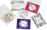 Thank You Cards Bulk with Envelopes - 36 Cards, 6 Elegant Designs with Blank Inside for Your Favorite-Include Plastic Box for Wedding Baby Shower Graduation Business Funeral Farewell (Set B)