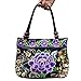 Vintage Embroidery Women Boho Mandala Messenger Bag Shoulder Bag (Purple Peony)