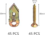 DDHOMIN 45 Sets Drywall Plasterboard Wall Anchors Plugs Screws Carbon Steel Zinc view 5