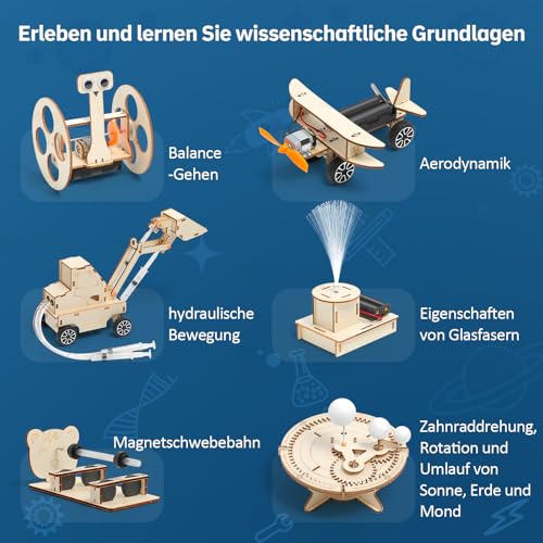 Experiments for Children from 8 9 10 11 12 13 14, Electronic Building Kit, Experiment Box, Electric Construction Kit for Children, Wooden Construction Kit, Children's Toy Gifts from 8 9 10 11 12 13 14 Years Boys
