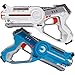 DYNASTY TOYS Family Games Laser Tag Set and Carrying Case - Blue/White Laser Tag Blasters for Birthday Parties and Family Events (2 Pack)