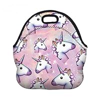 Emoji Zipper Unicorn Lunch Bag Tote 10.4" X 11.4" X 5.5" Lunch Box by CharmTM