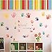 Wall Art Decal Sticker Set for Kids DIY Primary Color 26pcs Handprints Happy Everyday Bedroom Playroom Nursery Decor