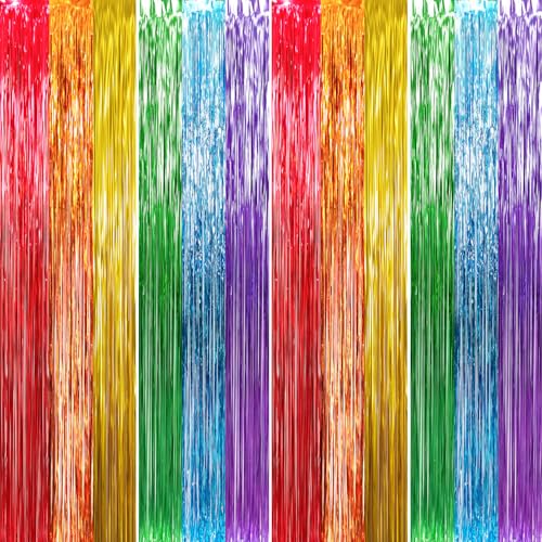 GOER Foil Fringe Curtain Rainbow Colors
