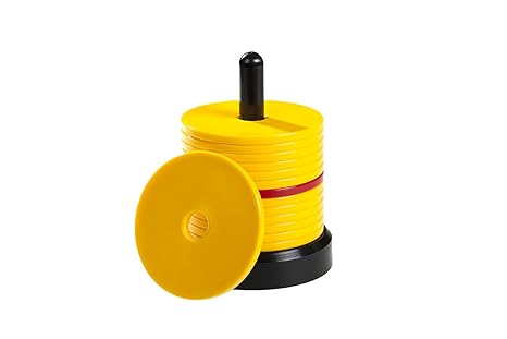 Schockbesteck mit 14 Scheiben | Knobelturm zum Knobeln Jule Maxen Schocken Mörkeln Maiern - (gelb)